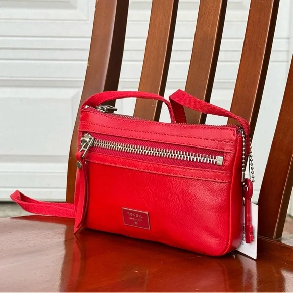 Fossil Dawson Mini Crossbody - Real Red - NWT - Picture 10 of 17